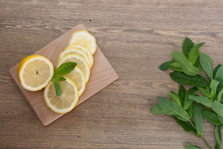 Lemon and mintの写真素材