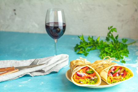 Shawarma sandwich gyro fresh roll of lavash (pita bread) chicken beef shawarma falafel RecipeTin...