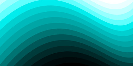 Minimalist teal wave line background template. Abstract curve design vector.のイラスト素材
