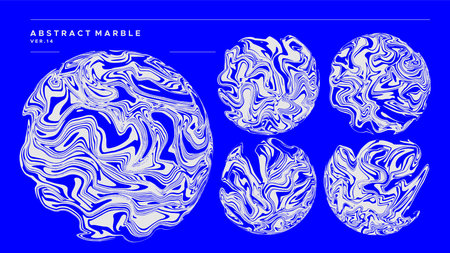 Wave line circle abstract painting design templateのイラスト素材
