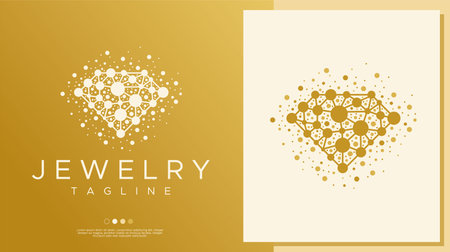 Elegant circle jewellery logo design template. Modern diamond logo vector.のイラスト素材