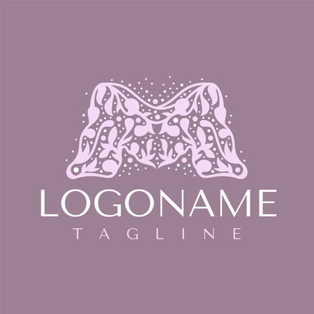 Luxury decorative letter M logo design. Elegance natural initial M logo templateのイラスト素材