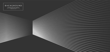 Monochrome side of room blend line abstract background. Dynamic geometric lines.のイラスト素材