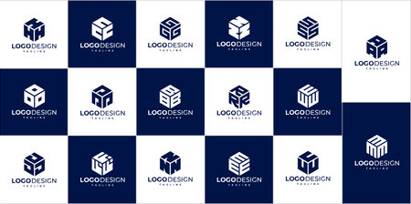 Lettermark logo. Acronym logo. Hexagon logo design.のイラスト素材