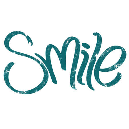 âSmileâ in grungy patterned lettering.の写真素材