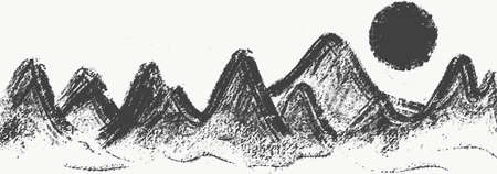 Great chalky mountain landscape with a minimalist feel.の写真素材