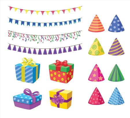 birthday celebration objectsのイラスト素材