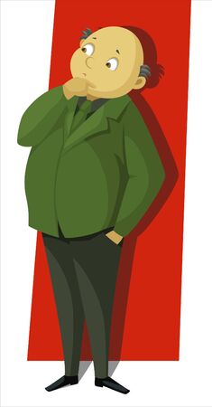 an old man thinkingのイラスト素材