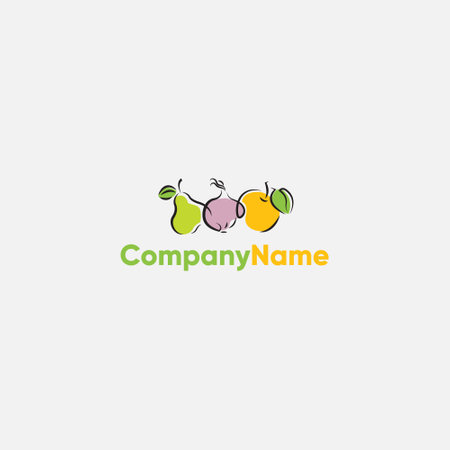 abstract fruit and vegetables logoのイラスト素材
