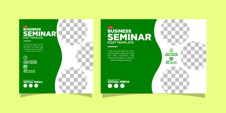 business social media template square and rectangle with spaces to place images live event seminar post simple and elegentのイラスト素材