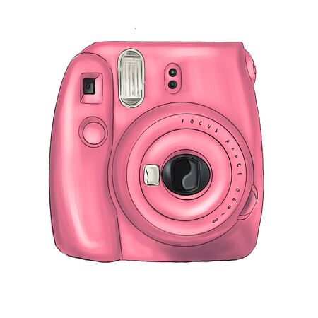 Compact digital camera. Isolated on white backgroundの写真素材