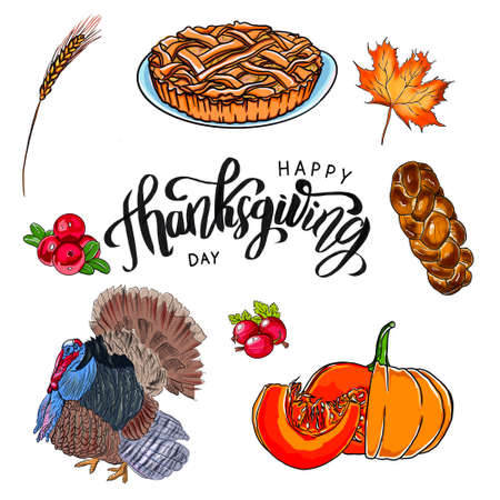 Thanksgiving day icon set.の写真素材