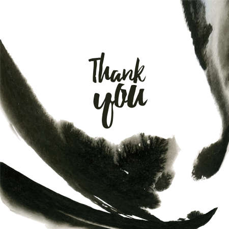 Brush black paint ink stroke, Chinese calligraphy, watercolor vector illustration. Luxury abstract neutral nature concept fluid, art painting background. Japanese Wabi-sabi style. Grunge mud.のイラスト素材