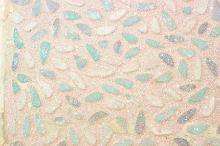 Decorative wall of pebbles as background