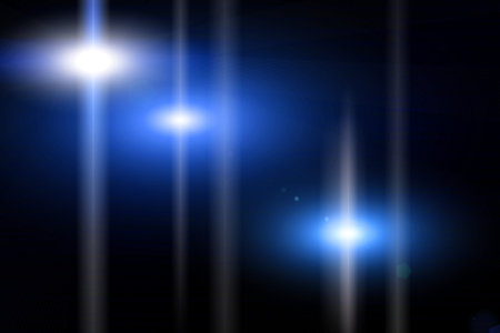The beam of blue light on a black