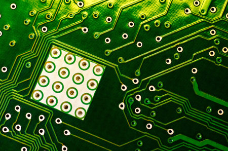 closeup of electronic circuit board の写真素材