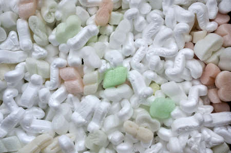 Close up of styrofoam peanutsの写真素材