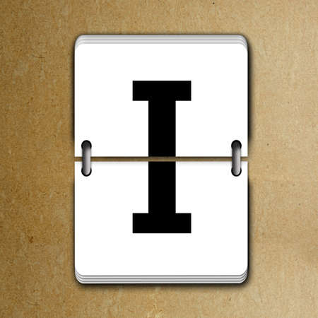 Letter I from mechanical scoreboard alphabetの写真素材