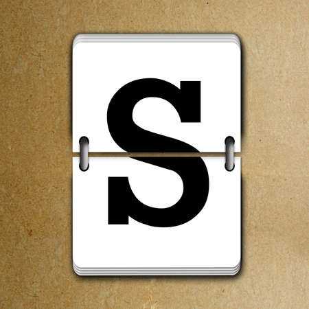 Letter S from mechanical scoreboard alphabetの写真素材