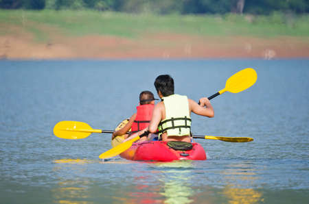 kayaking on lakeのeditorial素材