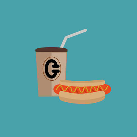 fast food colorful flat design icons.のイラスト素材
