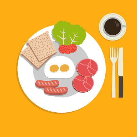 Breakfast vector illustration.のイラスト素材