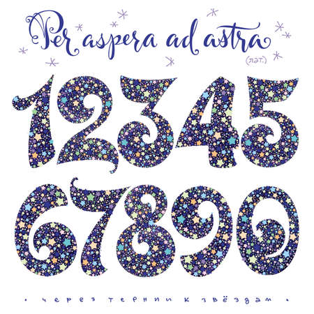 NUMBER 1 2 3 4 5 6 7 8 9 0のイラスト素材