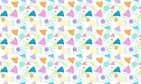 Multicolor seamless abstract geometric pattern for background, web print, gift wrap, and moreのイラスト素材