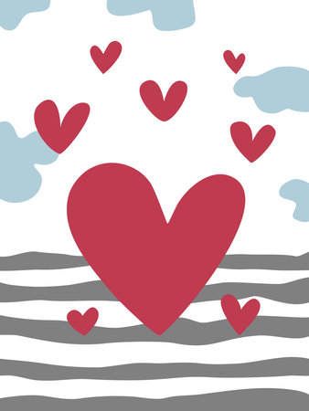 Sweet heart shaped pattern designed in doodle style for Valentine's Day, cards, backgrounds, covers, web designs, t-shirt designs, and more.のイラスト素材