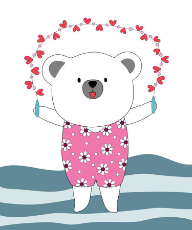 Vector illustration collection Of cute little bears designed with doodle style in valentine's theme....