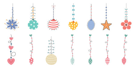 Christmas elements designed in doodle style for Christmas themed decorations, cards, scrapbooks, digital prints, bag designs, fabric patterns and more.のイラスト素材