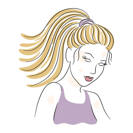 Vector vintage woman Designed on white background for card decoration, T-shirt design, pocket pattern, fashion, Digital print, Woman's Day, Clothes patterns, scrapbook  and more.のイラスト素材