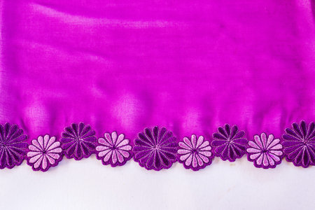 Floral scarf is purple