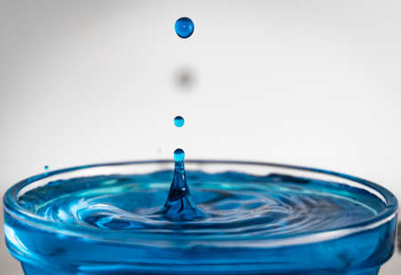 The form of a drop falling into a bowl of water 2018の写真素材