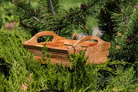 Burnt wood box for tools or products 2018の写真素材