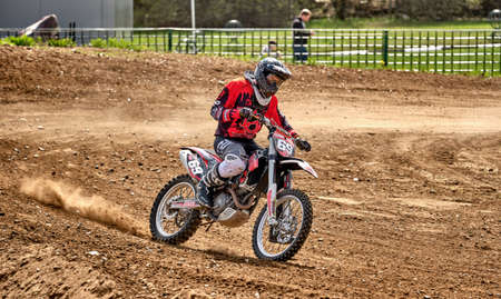 Motocross training in Moscow at the Technical Sports Stadium 2019の写真素材