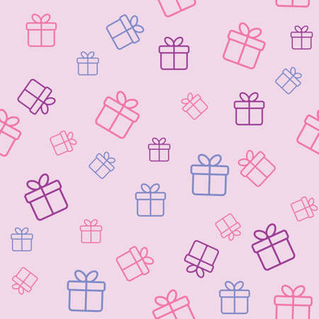 Seamless funny pattern with gift boxes. Wrapping or backgroundのイラスト素材