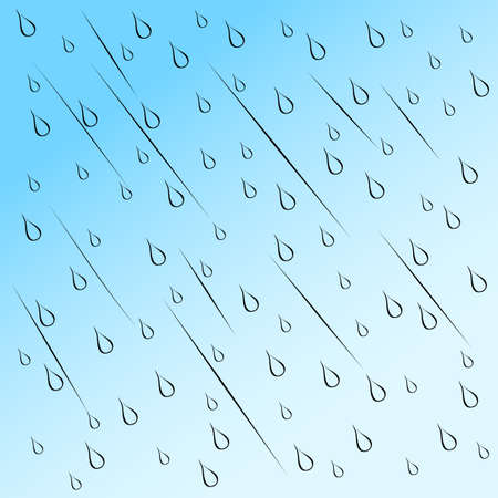 Weather background with cartoon rain and windのイラスト素材