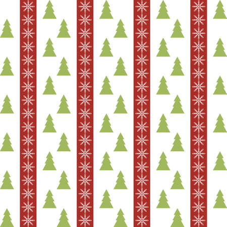 Vector seamless pattern with christmas trees and snowflakesのイラスト素材