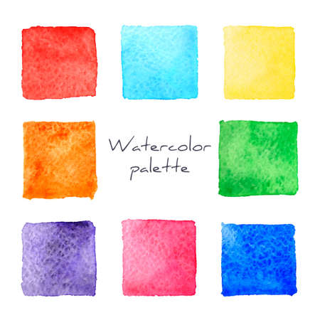 Vector set of different watercolor colors paletteのイラスト素材