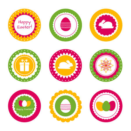 Set of vector labels for Easter designのイラスト素材