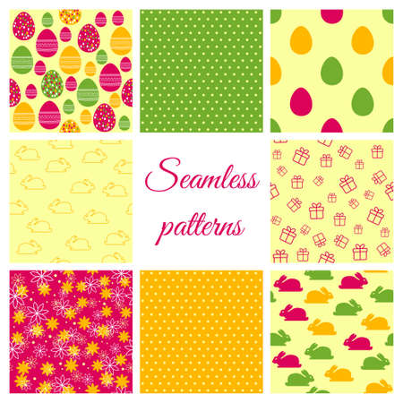 Set of vector seamless patterns for Easter designのイラスト素材