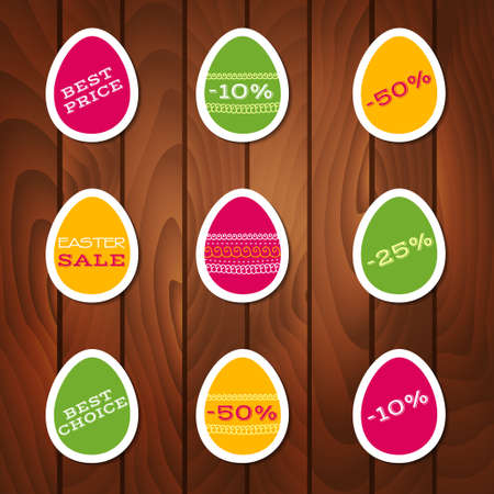 Vector set of stickers for easter saleのイラスト素材