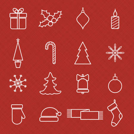 Christmas line icons vector set for web and holidays designのイラスト素材