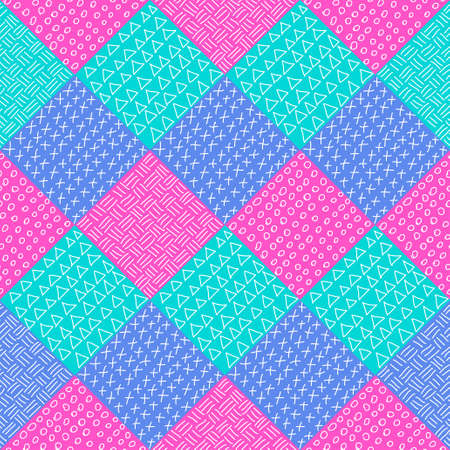 patchwork pattern. Hand drawn seamless abstract pattern Fashion fabric print designのイラスト素材