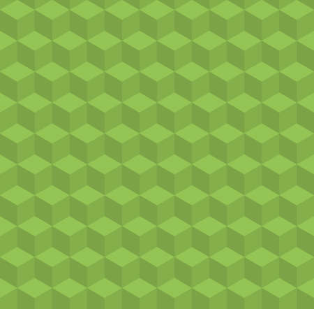 Greenery vector pattern with volume cubesのイラスト素材