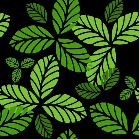 Fashion seamless pattern with greenery leavesのイラスト素材