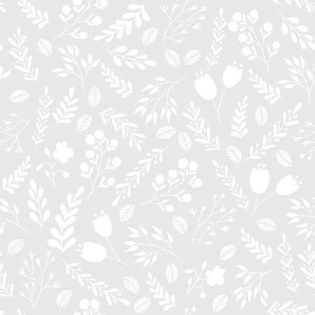 Floral seamless pattern with flowers and plantsのイラスト素材