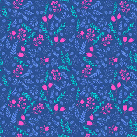 Vibrant colors seamless pattern with flowersのイラスト素材