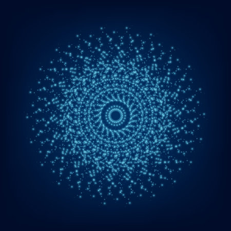 Blue light mandala. Abstract vector ornament